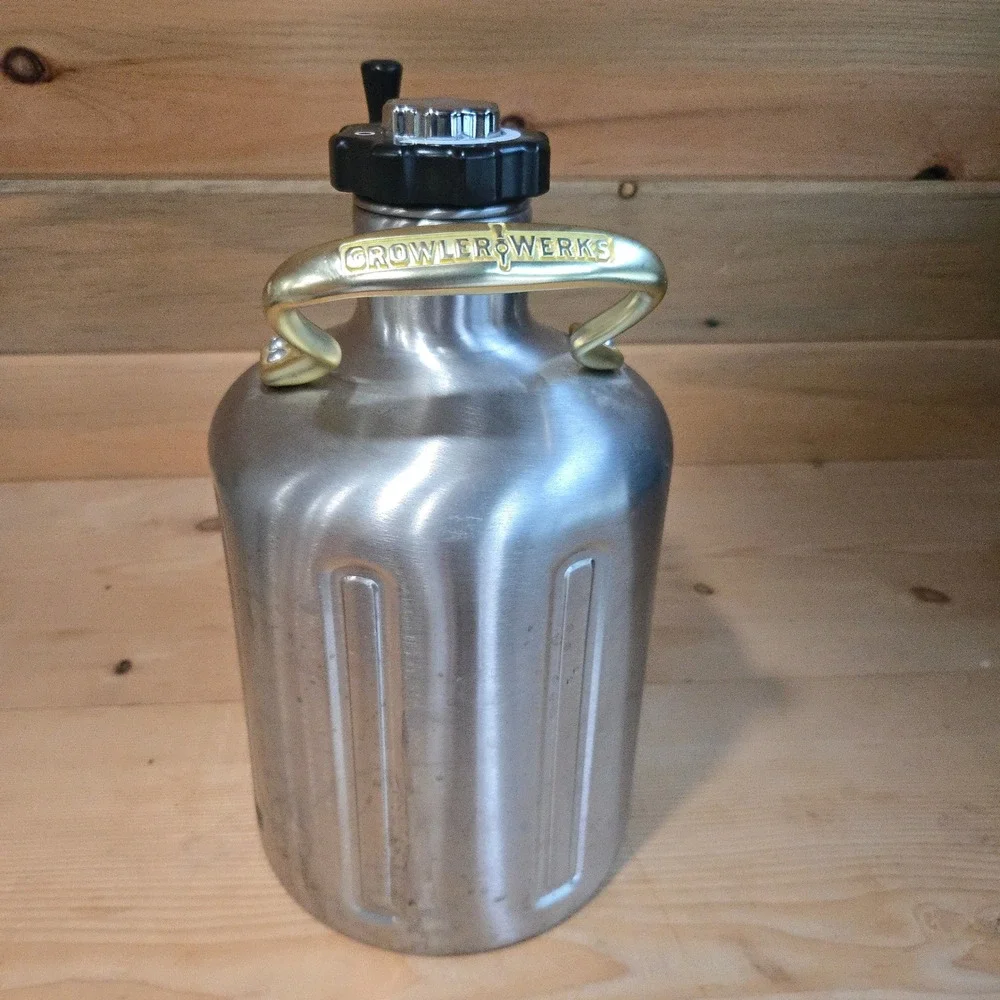 GrowlerWerks Beer Growler uKeg 128 Pressurized Dispenser Stainless Steel‎ Silver